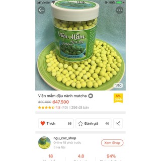 Viên mầm đậu nành matcha ( hũ 500g )