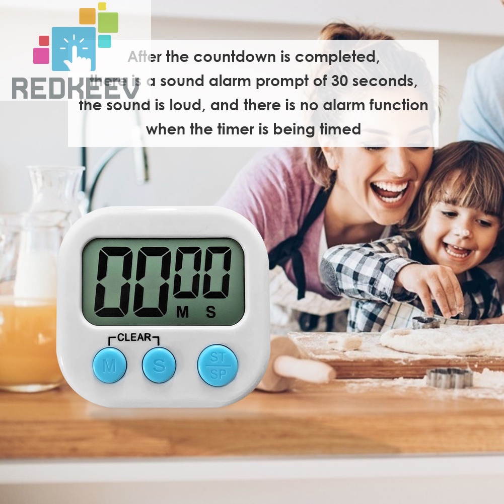 Đồng hồ hẹn giờ nấu ăn đếm ngược màn hình LCD có giá đỡ