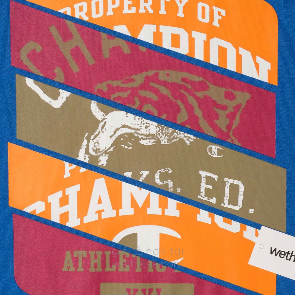 Áo Champion Heritage Spliced Logos, Living in Blue