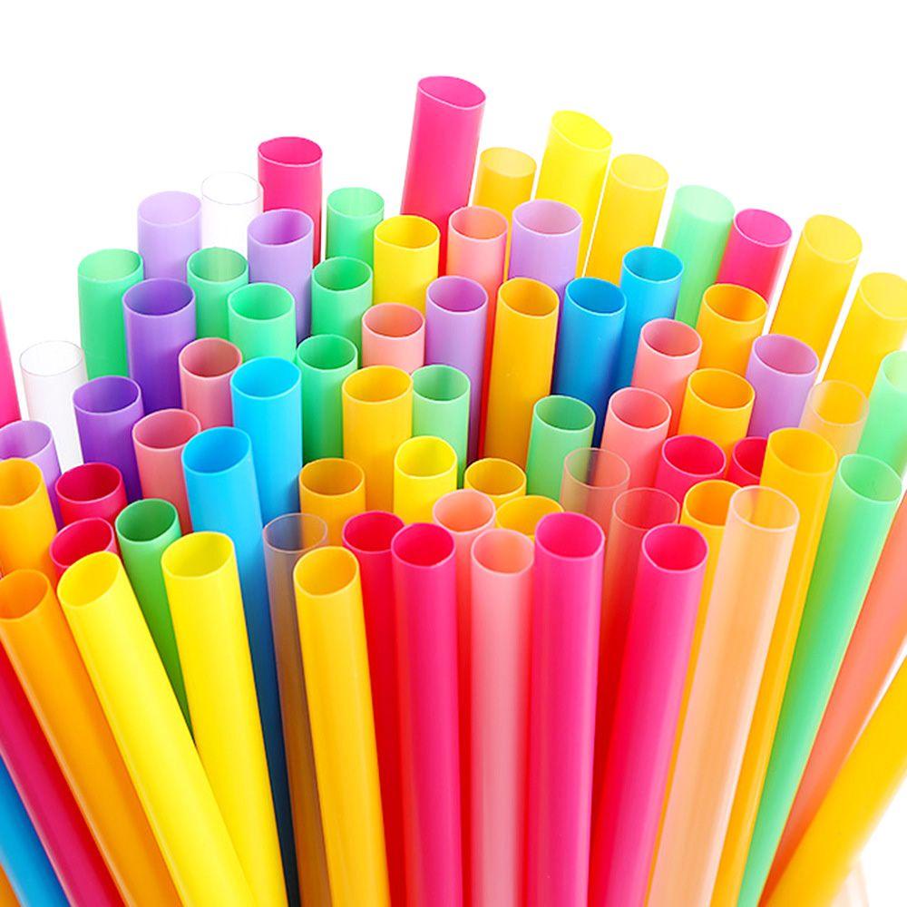 Set 100 Ống Hút Dùng Một Lần Họa Tiết Giáng Sinh Nhiều Màu Sắc