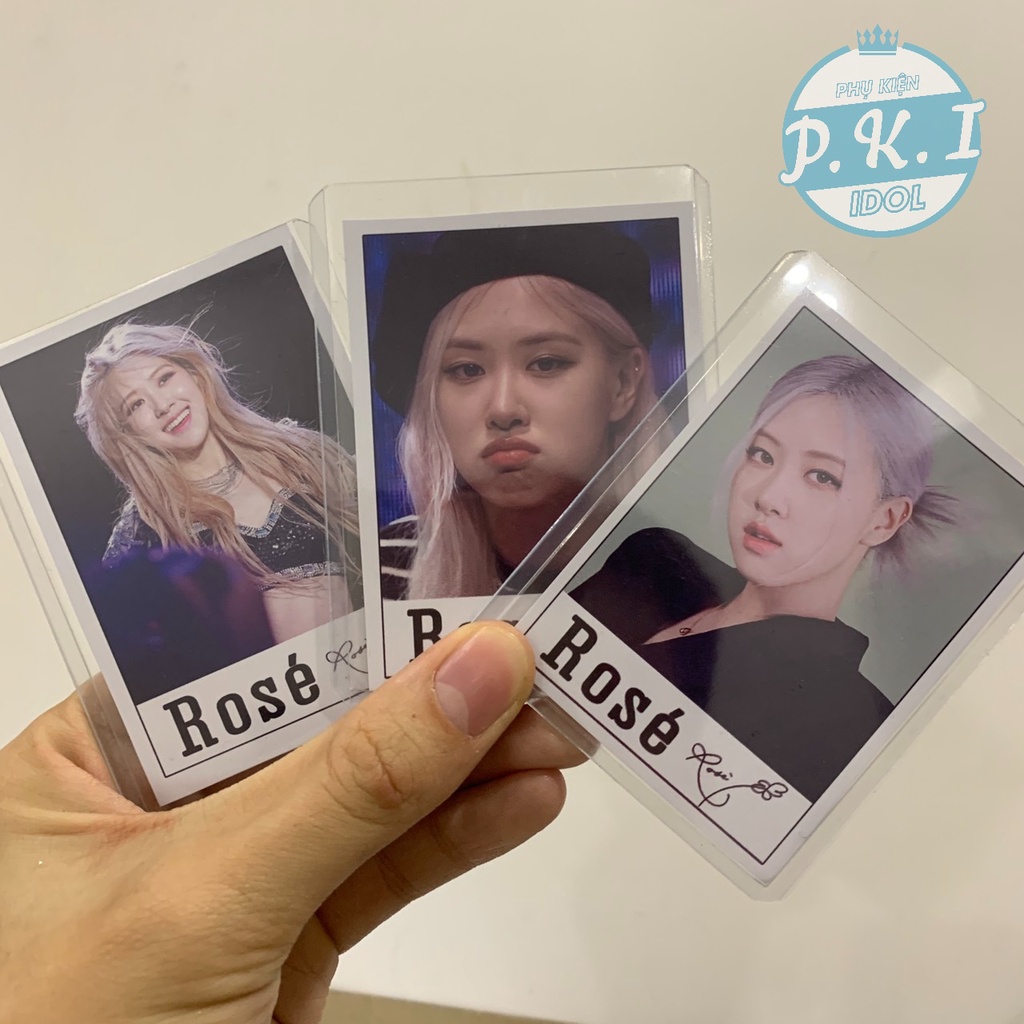 Bộ Lomo Card Rosé Kèm Chữ Kí - Tặng Cả 9 Toploader Bảo Vệ