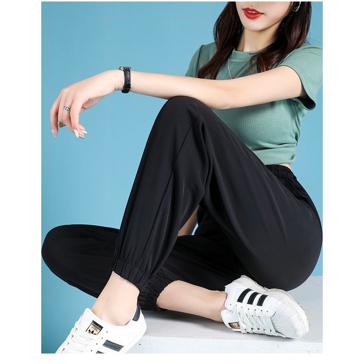 Quần Baggy Lưng Cao Ống Rộng Phong Cách Hàn Quốc Cho Nữ