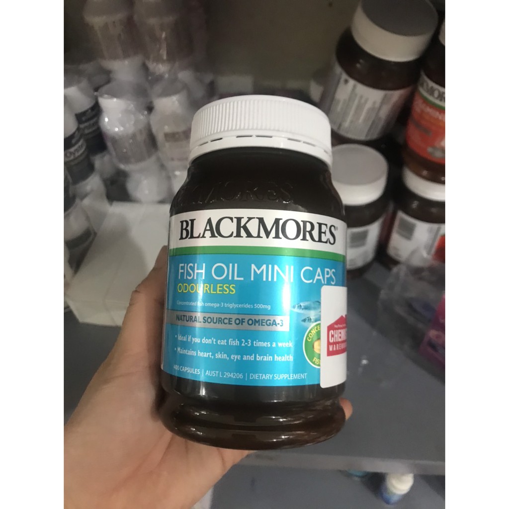 (Tem Chemist) Viên uống dầu cá Blackmores Fish Oil 1000 mg, hộp 400 viên