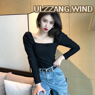 [HÀNG SẴN] Áo cổ vuông tay bồng nhẹ basic style - u.w