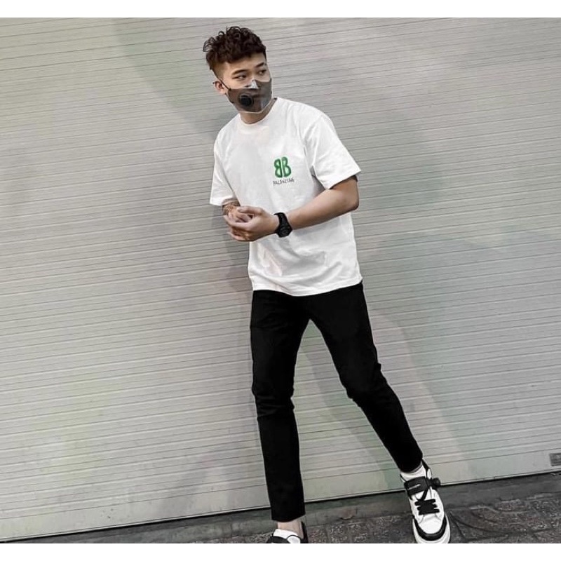 Áo phông cộc tay balen thời trang đôi, Áo cổ tròn có hoạ tiết phong cách hàn quốc cotton btshop từ 45 đến 75 kg