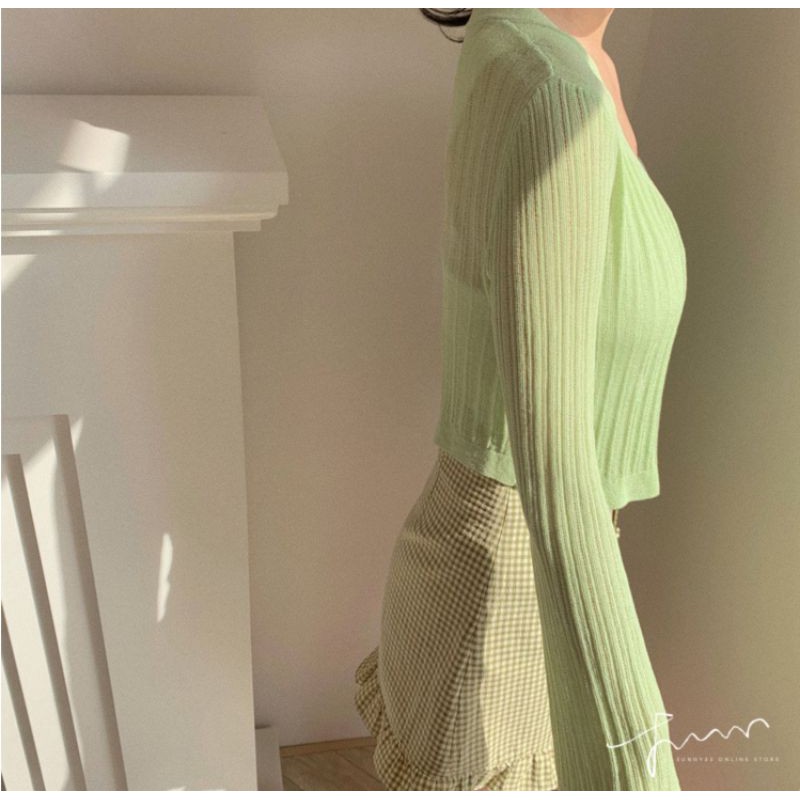 Áo khoác len cardigan mỏng nữ dáng ngắn AKL01