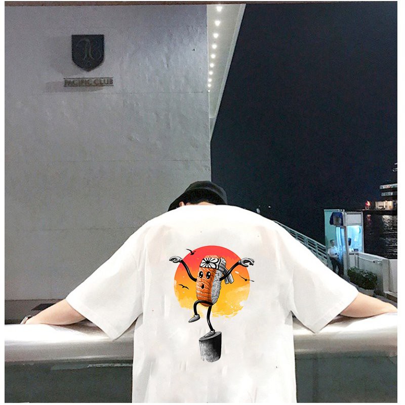 Áo thun tay lỡ họa tiết hoạt hình form rộng vải dày mịn 2020T2643