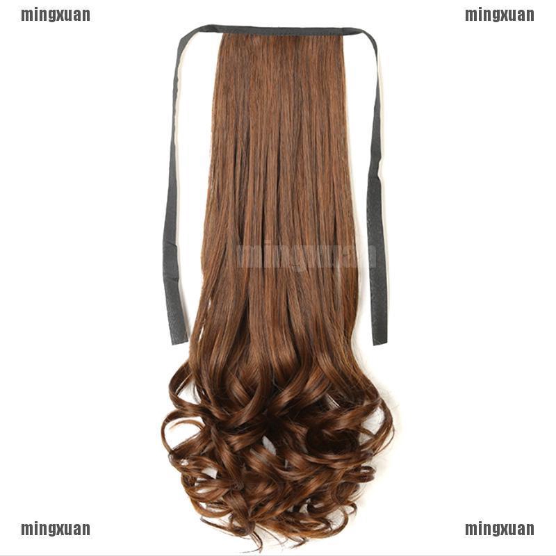 ★BÁN CHẠY ★Wig Extension Ponytail Ribbon-Type Grafting Lifelike Curly Straight Wavy Hair