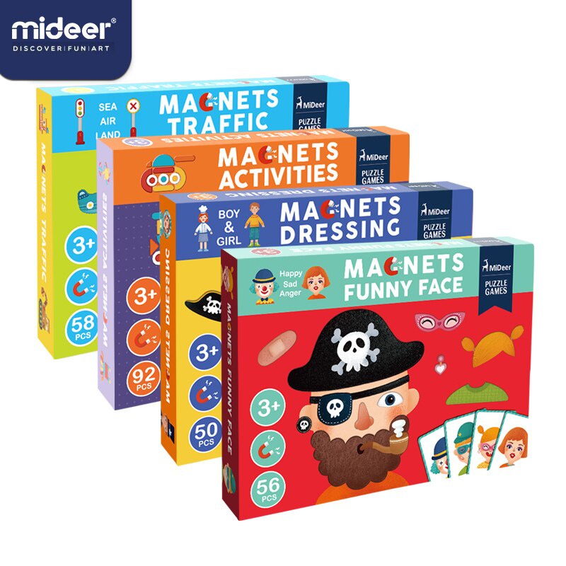 Đồ Chơi Ghép Hình Nam Châm Phiên Bản Mới Gồm Bao Gồm Trò Chơi BoardGame - Mideer Magnets Toys