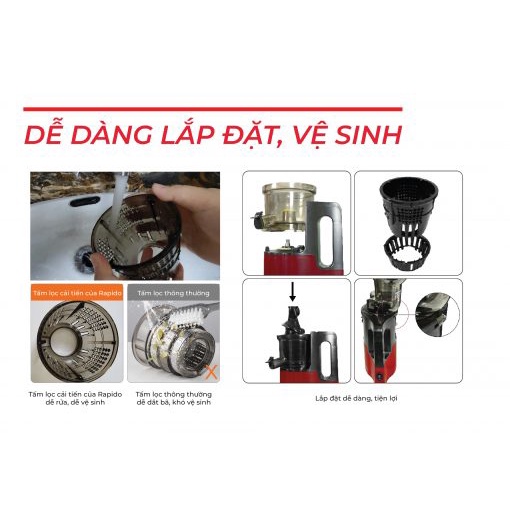 Máy ép chậm Rapido RSJ-200M – Chính hãng