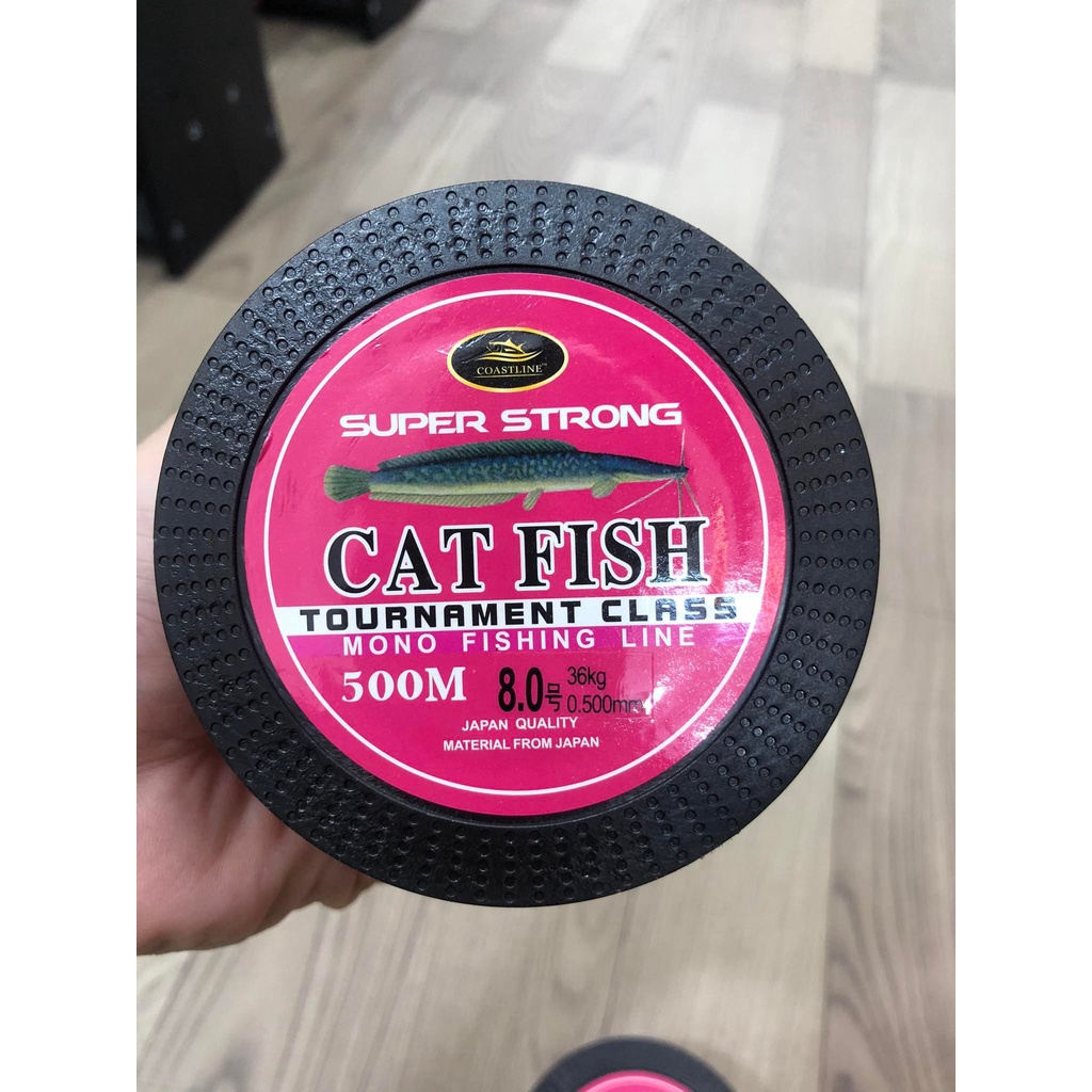 Cước câu cá mono Coastline CatFish 500m Màu Hồng Dâu