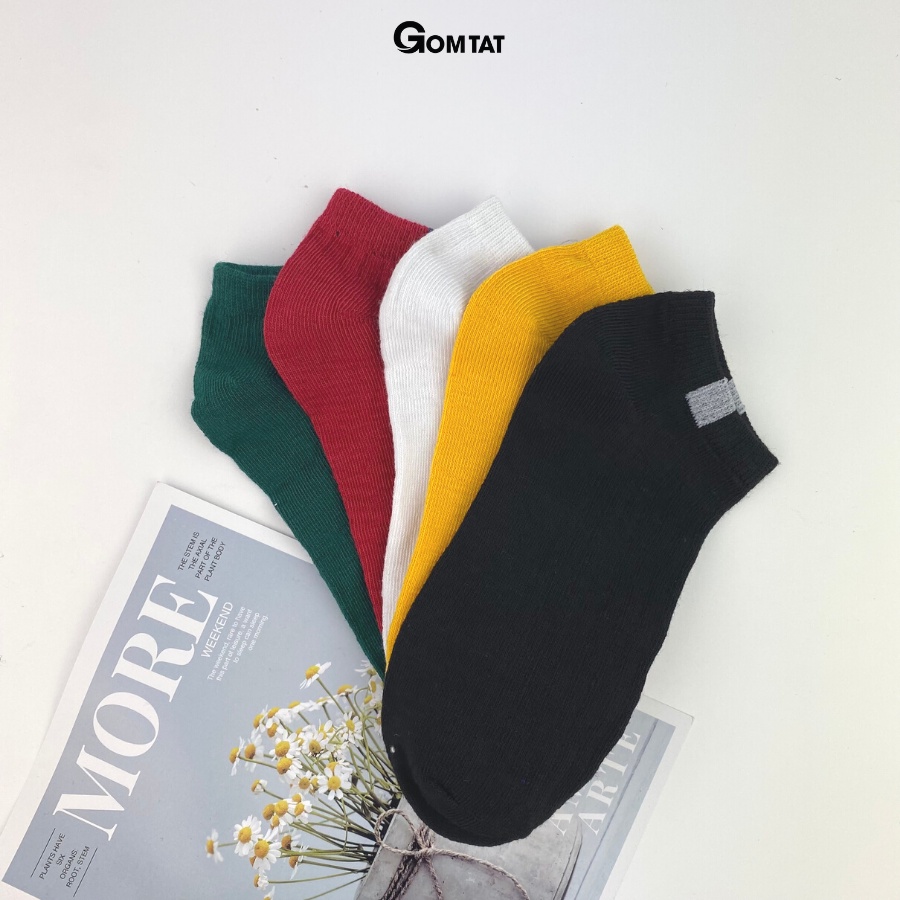 Set 10 đôi tất nữ cổ ngắn nhiều màu dễ thương, vớ cổ ngắn nữ chất liệu cotton dày dặn êm ái, co giãn bền màu -CB017