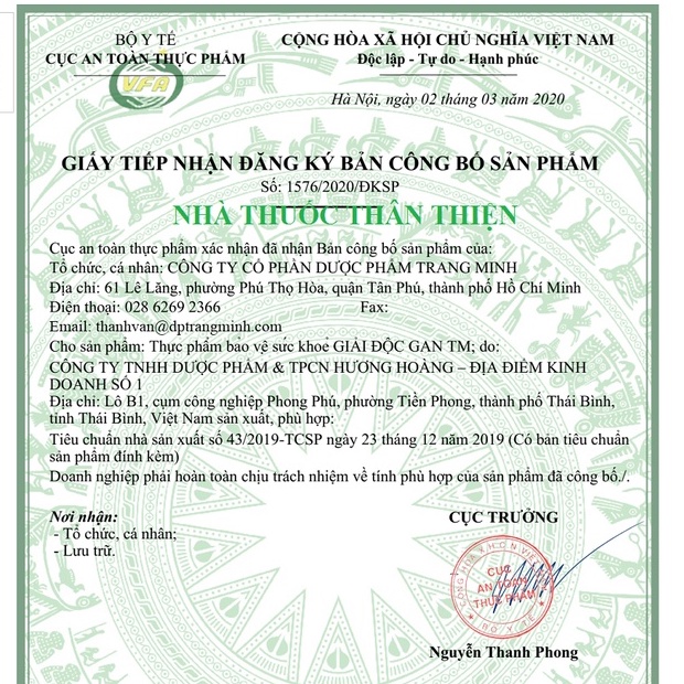 GIẢI ĐỘC GAN TM - Giúp giải độc gan, bảo vệ tế bào gan, hỗ trợ tăng cường chức năng gan (60 viên)