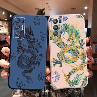 Ốp Điện Thoại Góc Vuông In Hình Rồng Trung Hoa Cho OPPO Reno6 Z 5G Reno 5 Pro 4 3 Reno2 Z F A95 5G A76 A96 4G