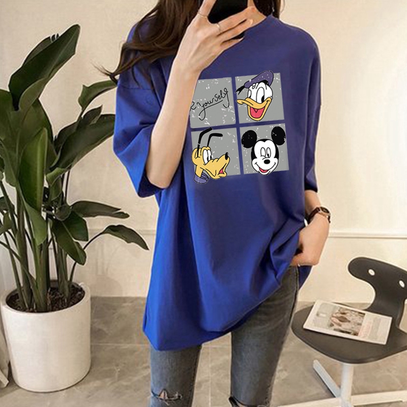 NRVP Áo thun ngắn tay in hoạt hình thời trang hàn quốc