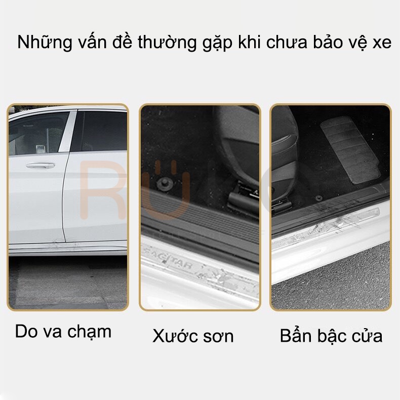 🚗  Dải nẹp vân carbon 3D cao cấp chống trầy xước bậc cửa bảo vệ xe hơi, ô tô cuộn 1m