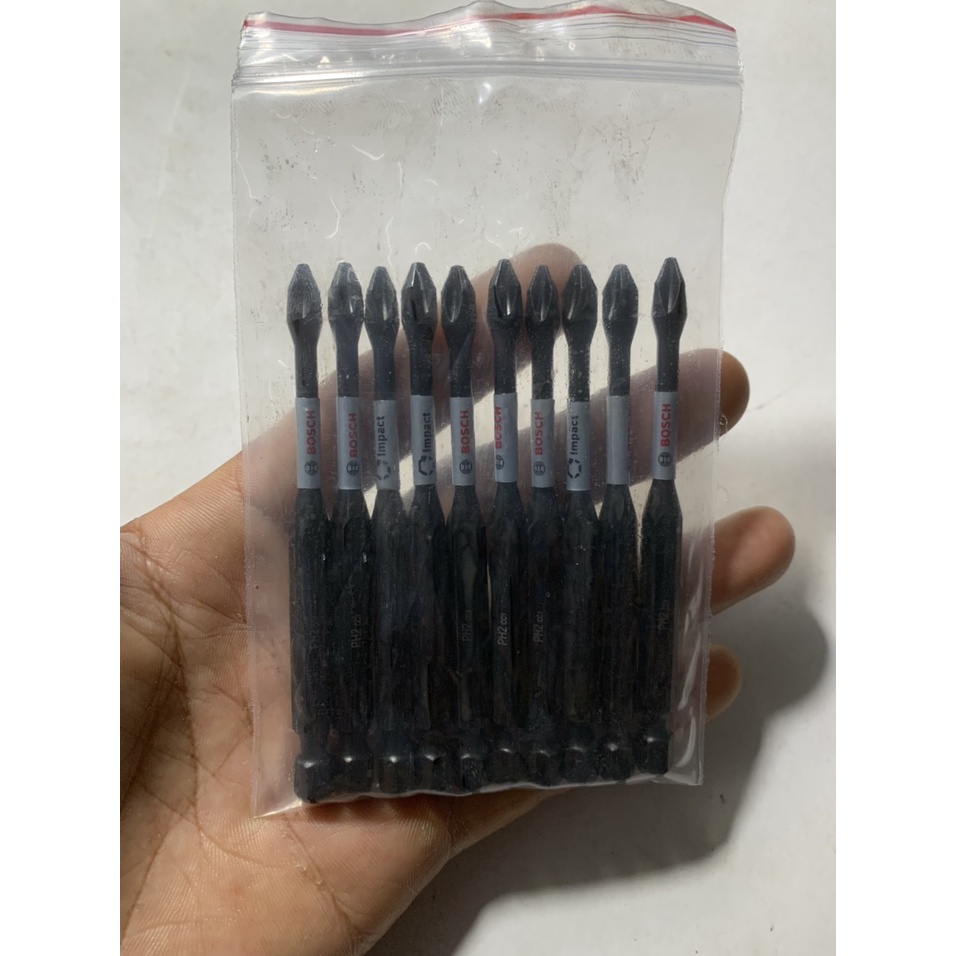 ( Sỉ mũi vít ) Túi 10 mũi vít Bosch PH2 dài 90mm chính hãng có từ