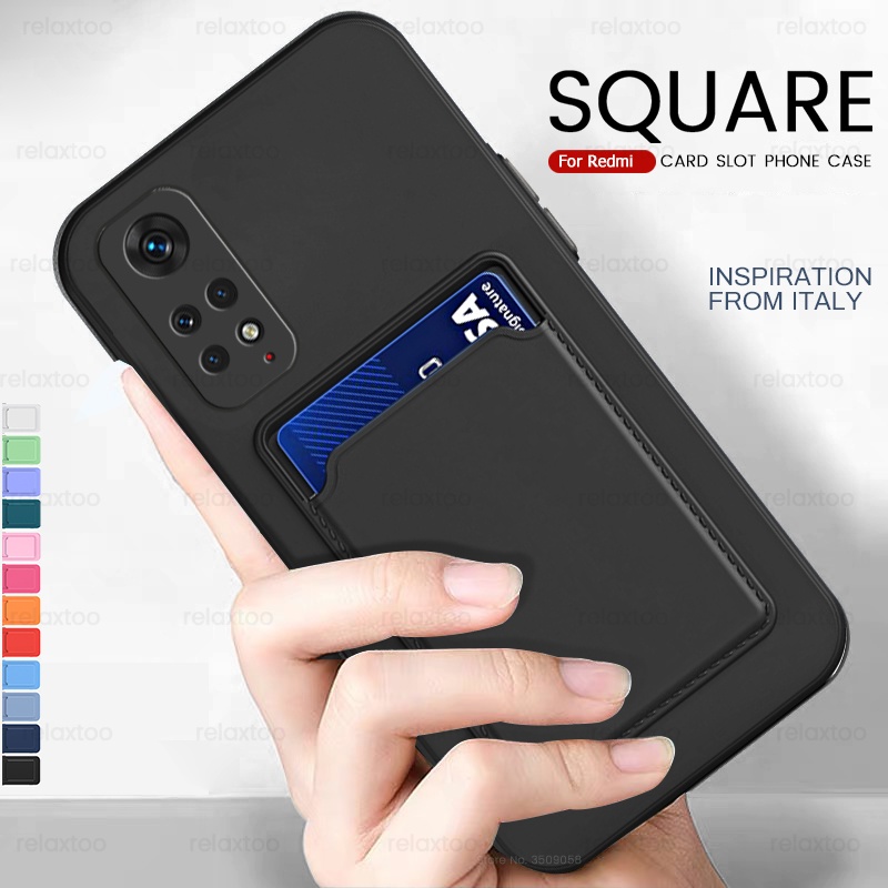 Ốp Điện Thoại Silicon Mềm Chống Sốc Có Ngăn Đựng Thẻ Dành Cho Xiaomi Redmi Note 11 Pro 5G 11S Note11 11E Pro