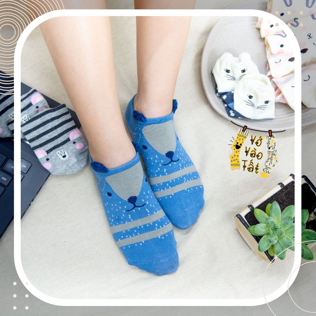 TẤT VỚ NỮ CỔ NGẮN HOẠT HÌNH CÓ TAI CỰC XINH