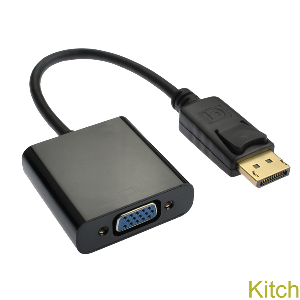 [Kitch]DisplayPort Display Port DP to VGA Adapter Cable Male to Female Converter PC Computer Laptop HDTV Projector