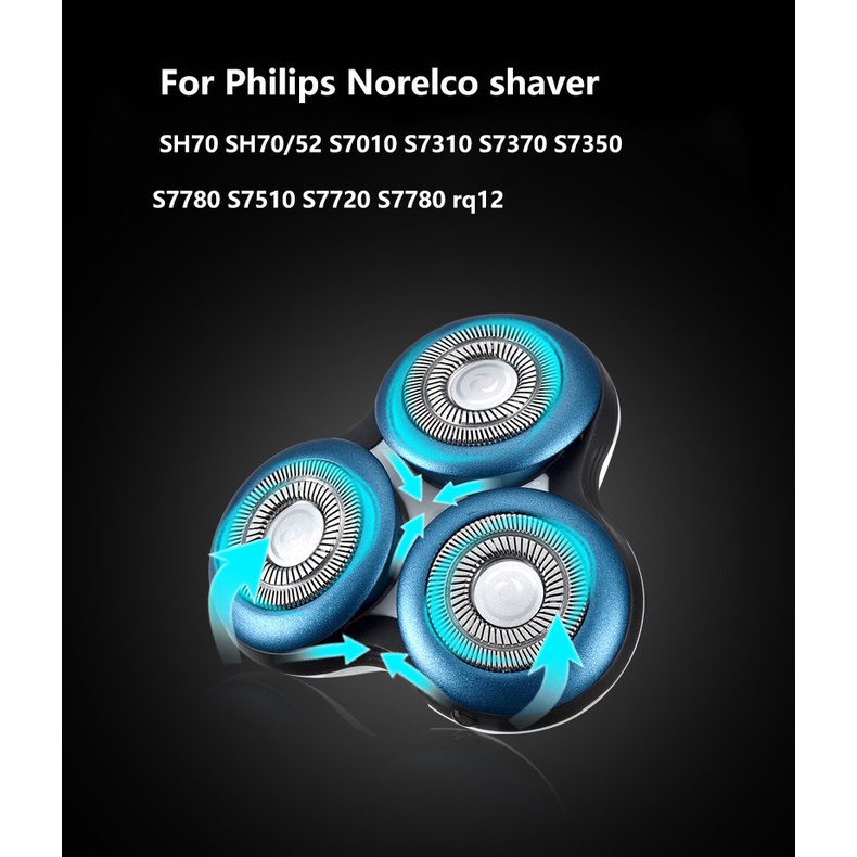 Đầu Cạo Râu Thay Thế Philips Series 7000 9000 Cho Philips RQ10 RQ11 RQ12 RQ111 SH90 / 52 SH90 / 70 S9711 S9511 S91111 S9000