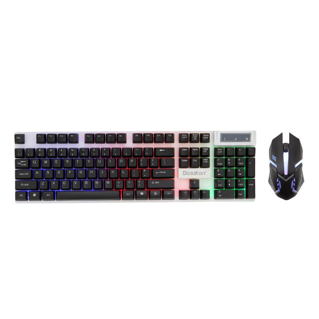 Bộ Bàn Phím Và Chuột Bosston Chuyên Game 8310 Có Led 7 Màu