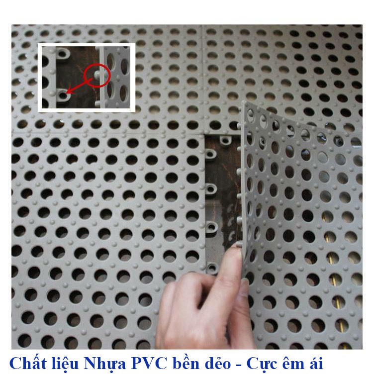 COMBO 11 Tấm lót sàn / thảm nhựa lỗ lót sàn, chống trơn trượt / kháng khuẩn cho sàn nhà tắm / nhà bếp. Lắp ghép dễ dàng