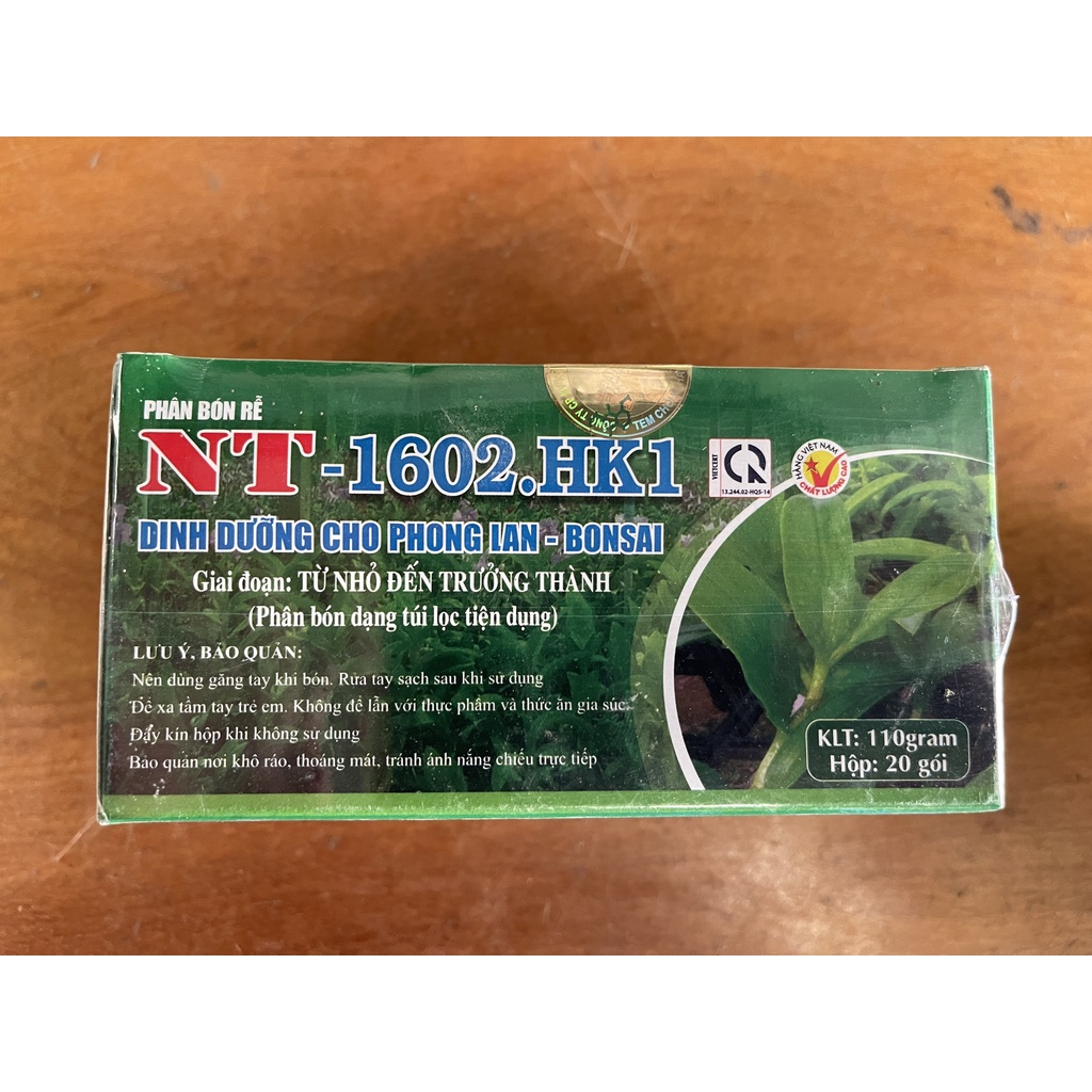 Phân bón chậm tan dạng túi lọc NT hộp 20 túi 1602 HK1 dinh dưỡng cho phong lan, hoa cảnh từ  cây con đến trưởng thành