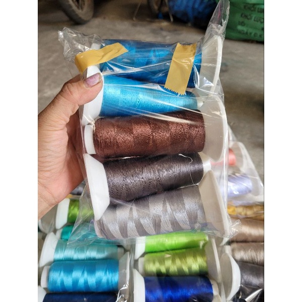 Set 5 cuộn chỉ thêu dùng cho máy thêu vì tính, máy thêu lắc tay