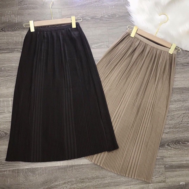 Chân váy midi dập ly nhỏ freesize chuẩn hàng QC | BigBuy360 - bigbuy360.vn