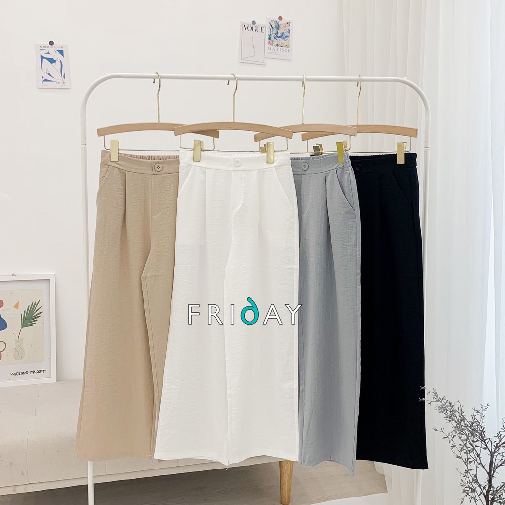 Quần cullotte linen ống rộng pha đũi summer Friday