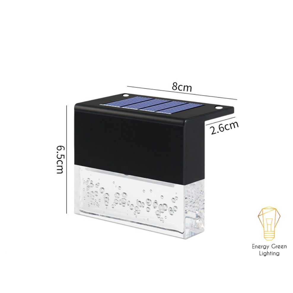 Đèn Led Gắn Tường Energy Green Lighting Pha lê Kiểu Viền Vuông SL-615 - Năng Lượng Mặt Trời - 2 Chế Độ Ánh Sáng Vàng