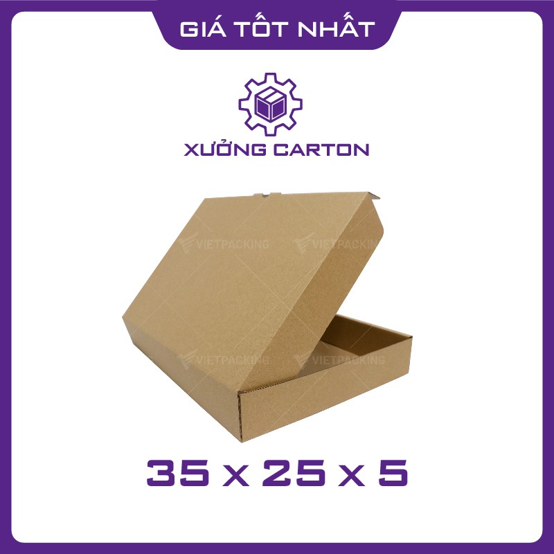 35x25x5 - 25 hộp carton giấy nắp gài pizza