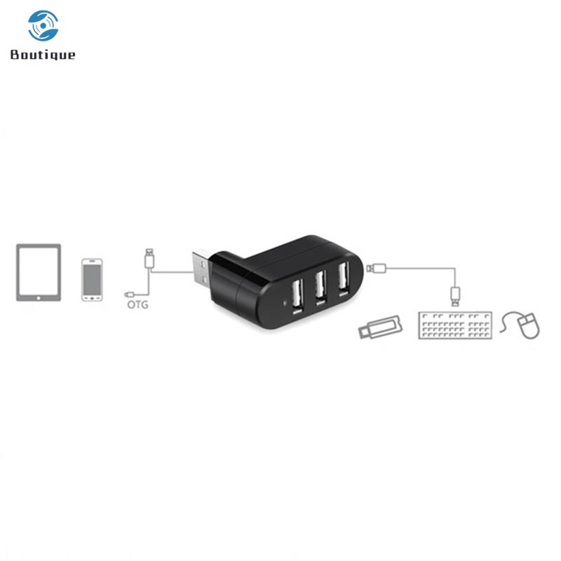 ✿♥▷ USB2.0 New Mini 3 PORT USB2.0 HUB Rotate USB HUB Adapter For PC Desktop Laptop Notebook Expansion