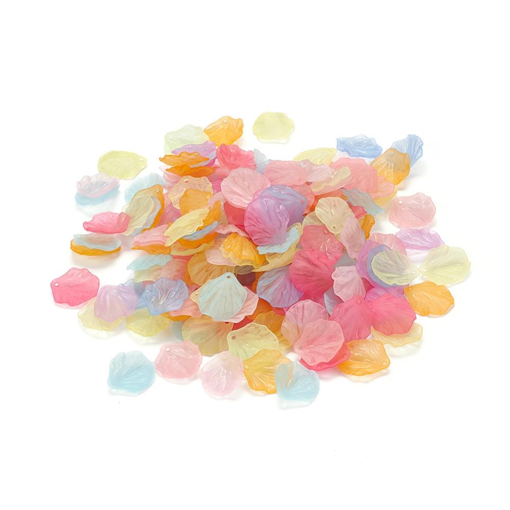 Bộ 200 Mặt Dây Chuyền Acrylic Trong Suốt Nhiều Màu 19.5x16.5x4mm: 1.5mm