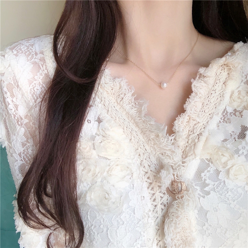 SUXI Dây Chuyền Ngọc Trai Đơn Giản Phong Cách Hàn Quốc