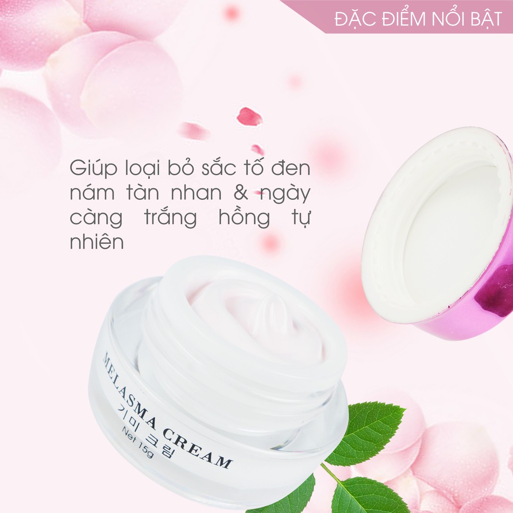 Bộ sản phẩm làm mờ nám da mặt Truesky V03 gồm 1 kem nám da Melasma Cream 15g và 3  miếng mặt nạ tế bào gốc Truesky