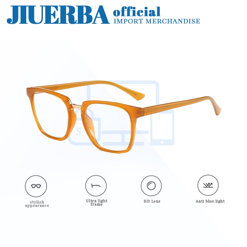 JIUERBA Kính Gọng Vuông Chống Tia Bức Xạ Thời Trang Cho Nam Nữ