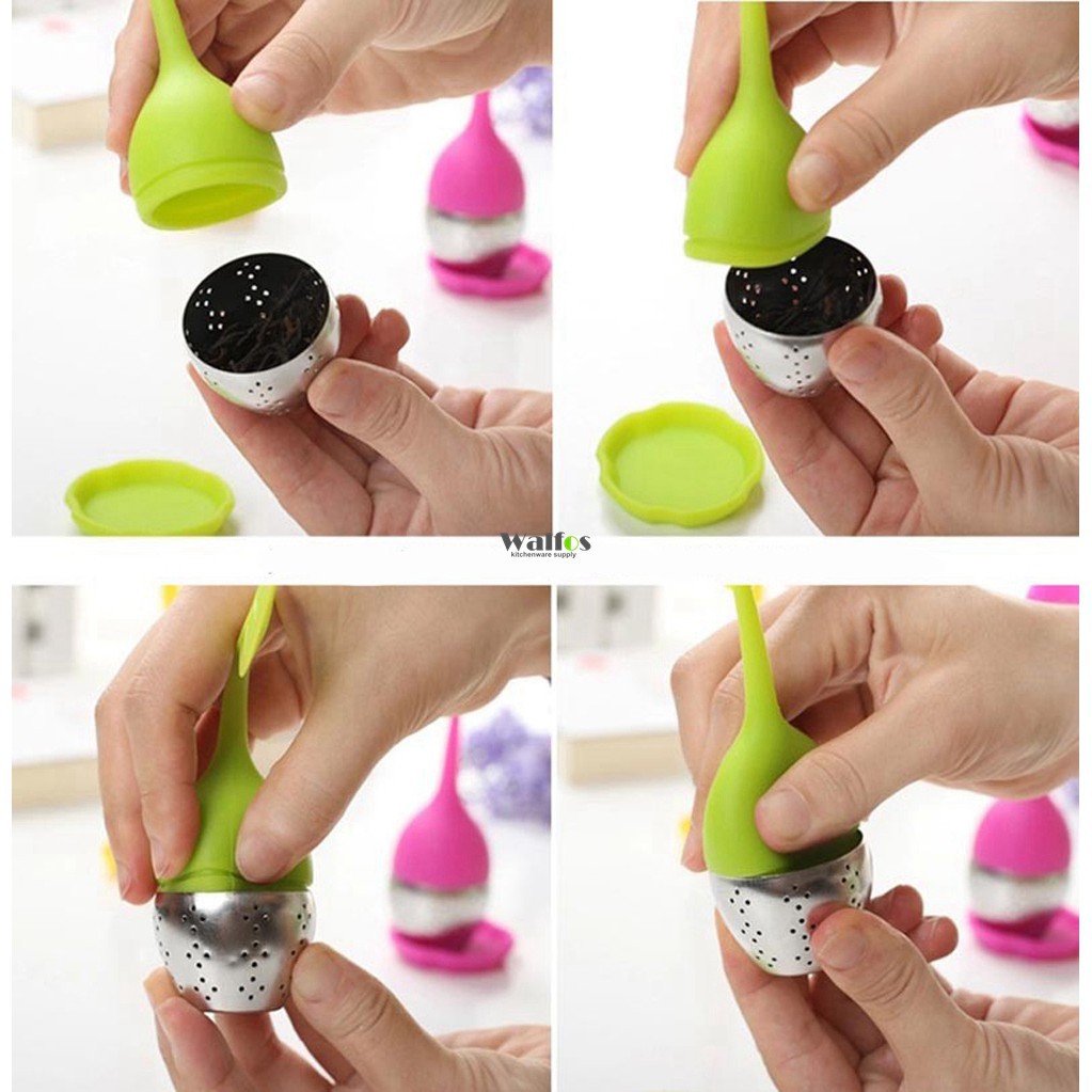 Dụng Cụ Lọc Trà WALFOS Hình Chiếc Lá Bằng Silicon Và Thép Không Gỉ