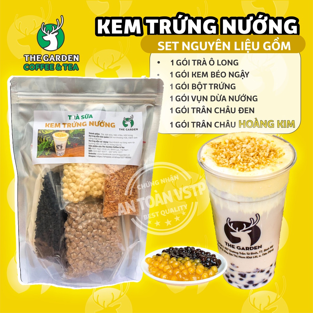 Set Trà Sữa Kem Trứng Dừa Nướng 25-30 Ly THE GARDEN