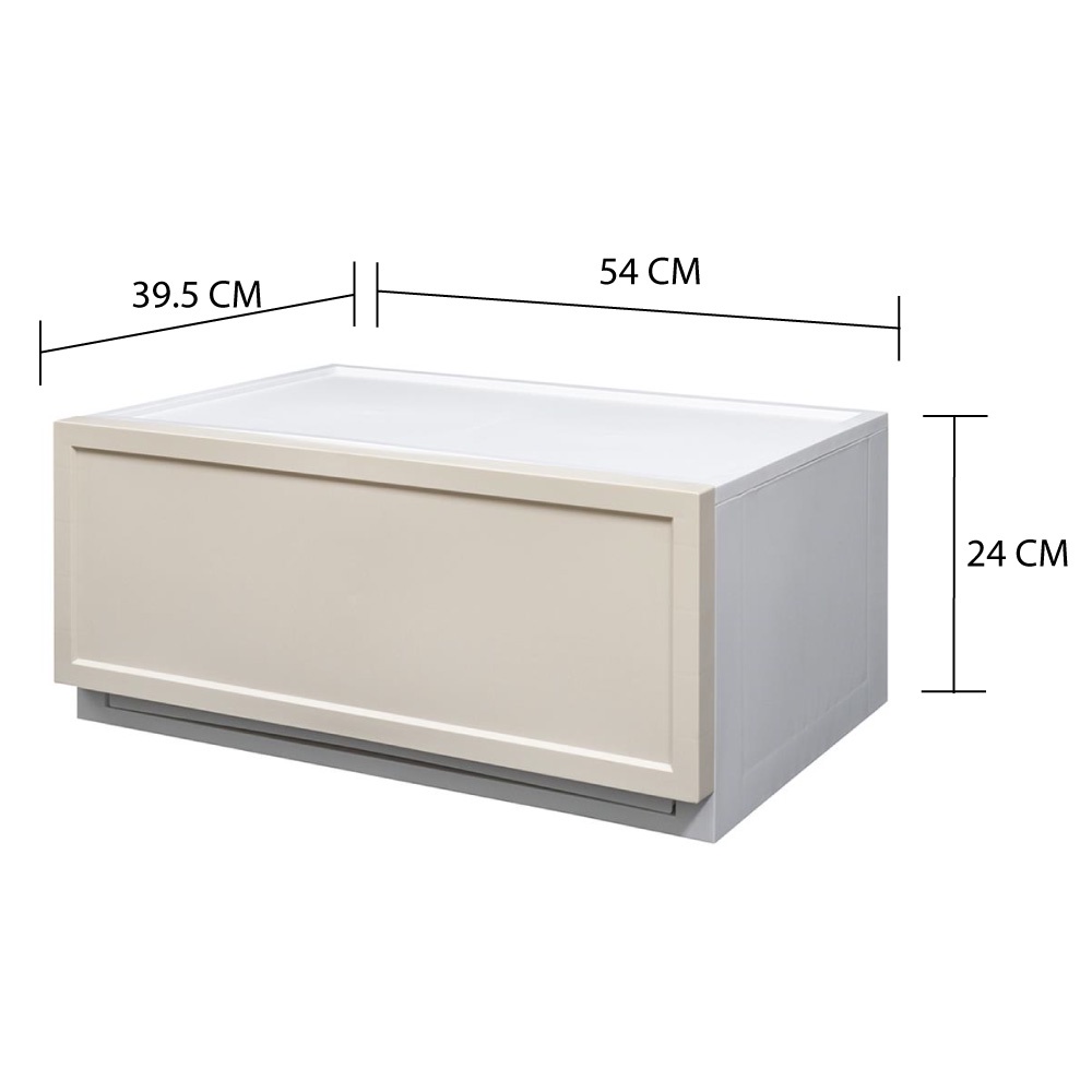 HomeBase STACKO Hộp nhựa đa năng ECO dạng ngăn kéo có thể xếp chồng Thái Lan W54xH24xD39.5 màu kem