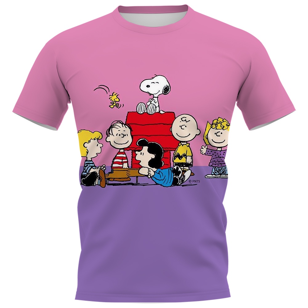 Áo thun tay ngắn in hình chú chó Snoopy hoạt hình 3D