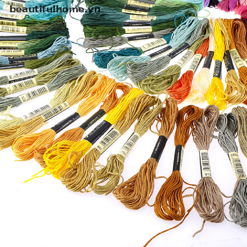 Bộ 50 Cuộn Chỉ Cotton Nhiều Màu Dùng Thêu Chữ Thập