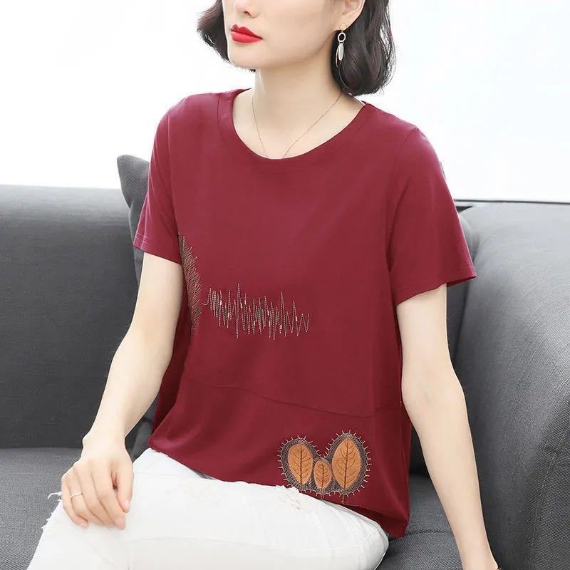 Áo Thun Tay Ngắn Cổ Tròn Dáng Rộng In Họa Tiết Thời Trang Cho Nữ
