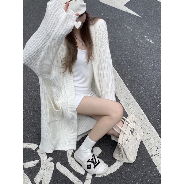 ÁO KHOÁC CARDIGAN LEN TRƠN DÁNG DÀI