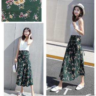 Chân Váy Dài Xẻ Tà Họa Tiết Hoa Thời Trang Cho Nữ