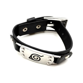 Vòng tay da PU mặt hình Anime Naruto konoha logo