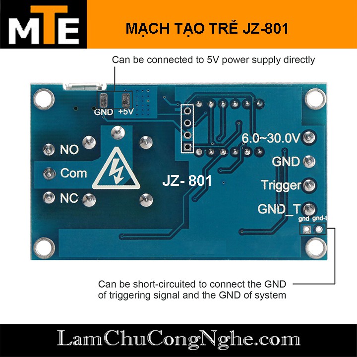 Mạch tạo trễ theo chu kỳ đóng ngắt relay 0 giây - 999 phút JZ-801