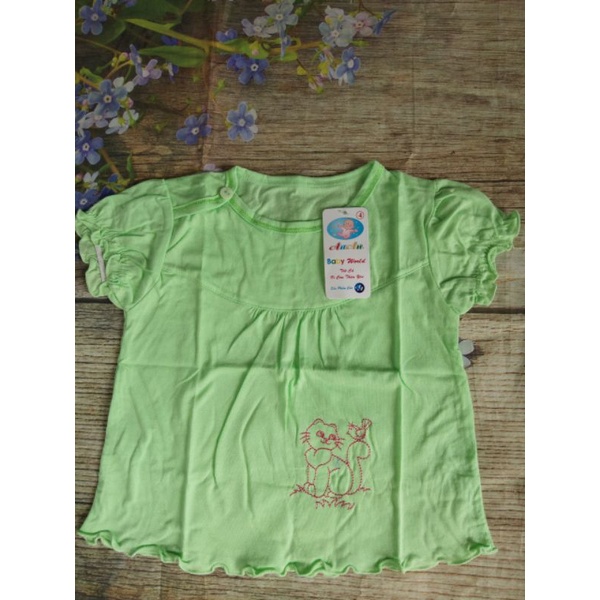 Bộ thun cotton tay ngắn 5 màu cài nút vai mặc nhà bé gái Anan dễ thương cho bé (sơ sinh đến 12kg)
