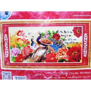 Tranh thêu chữ thập cha mẹ 223086